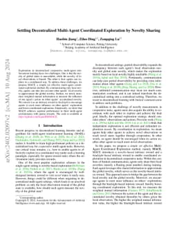 Settling Decentralized Multi-Agent Coordinated Exploration by Novelty
  Sharing