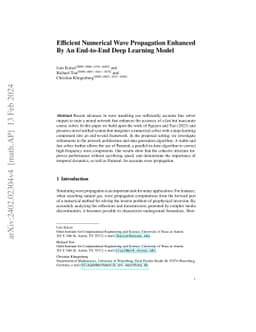 Efficient Numerical Wave Propagation Enhanced By An End-to-End Deep
  Learning Model
