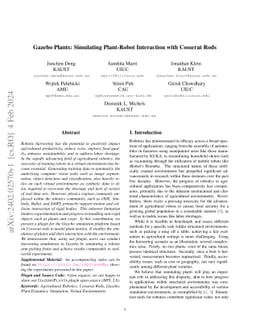 Gazebo Plants: Simulating Plant-Robot Interaction with Cosserat Rods