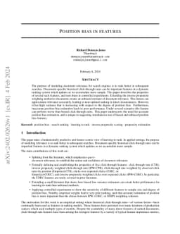 Position bias in features