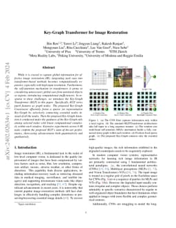Key-Graph Transformer for Image Restoration