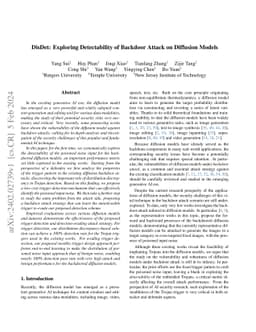 DisDet: Exploring Detectability of Backdoor Attack on Diffusion Models