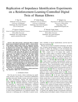 Replication of Impedance Identification Experiments on a
  Reinforcement-Learning-Controlled Digital Twin of Human Elbows