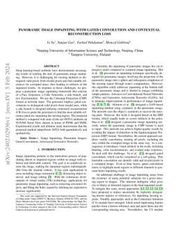 Panoramic Image Inpainting With Gated Convolution And Contextual
  Reconstruction Loss
