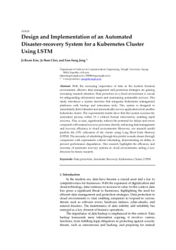 Design and Implementation of an Automated Disaster-recovery System for a
  Kubernetes Cluster Using LSTM