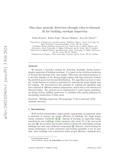 One-class anomaly detection through color-to-thermal AI for building
  envelope inspection