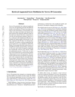 Retrieval-Augmented Score Distillation for Text-to-3D Generation
