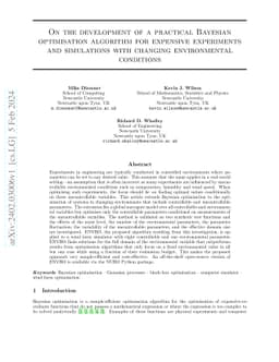On the development of a practical Bayesian optimisation algorithm for
  expensive experiments and simulations with changing environmental conditions