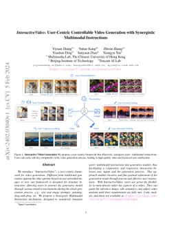 InteractiveVideo: User-Centric Controllable Video Generation with
  Synergistic Multimodal Instructions