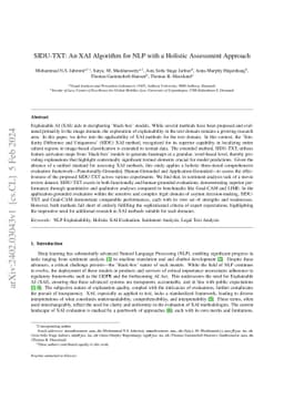 SIDU-TXT: An XAI Algorithm for NLP with a Holistic Assessment Approach