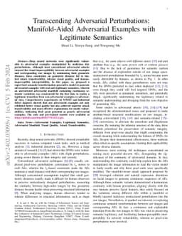 Transcending Adversarial Perturbations: Manifold-Aided Adversarial
  Examples with Legitimate Semantics