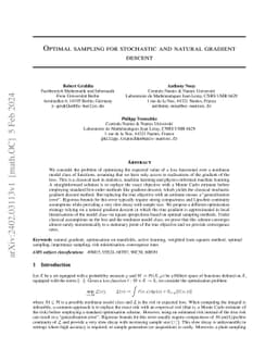 Optimal sampling for stochastic and natural gradient descent