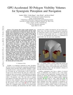 GPU-Accelerated 3D Polygon Visibility Volumes for Synergistic Perception
  and Navigation
