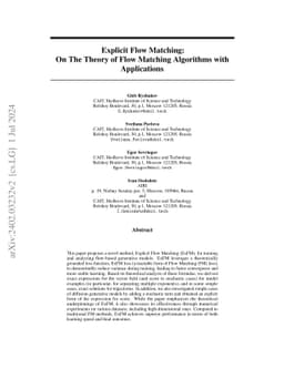 Explicit Flow Matching: On The Theory of Flow Matching Algorithms with
  Applications