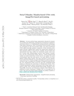 Swin-UMamba: Mamba-based UNet with ImageNet-based pretraining