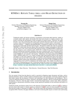 RTHDet: Rotate Table Area and Head Detection in images
