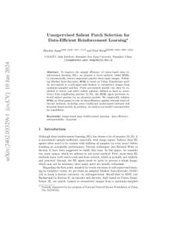 Unsupervised Salient Patch Selection for Data-Efficient Reinforcement
  Learning