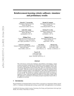Reinforcement-learning robotic sailboats: simulator and preliminary
  results