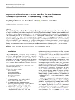 A generalized decision tree ensemble based on the NeuralNetworks
  architecture: Distributed Gradient Boosting Forest (DGBF)