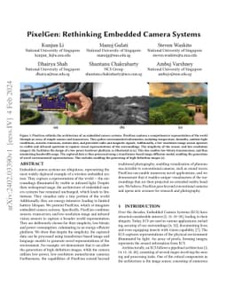 PixelGen: Rethinking Embedded Camera Systems