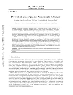 Perceptual Video Quality Assessment: A Survey