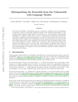 Distinguishing the Knowable from the Unknowable with Language Models