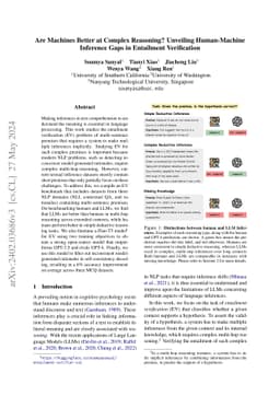 Are Machines Better at Complex Reasoning? Unveiling Human-Machine
  Inference Gaps in Entailment Verification