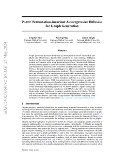 Pard: Permutation-Invariant Autoregressive Diffusion for Graph
  Generation