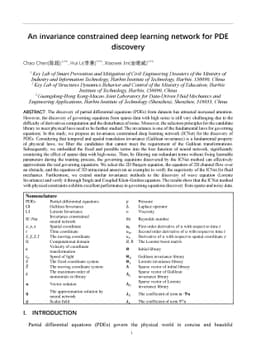 An invariance constrained deep learning network for PDE discovery