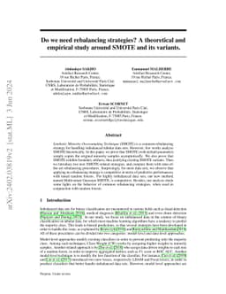 Do we need rebalancing strategies? A theoretical and empirical study around SMOTE and its variants