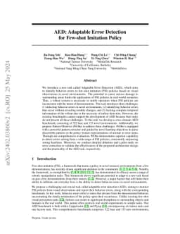 AED: Adaptable Error Detection for Few-shot Imitation Policy