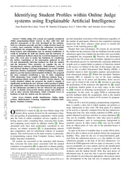 Identifying Student Profiles Within Online Judge Systems Using
  Explainable Artificial Intelligence