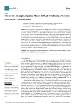 The Use of a Large Language Model for Cyberbullying Detection
