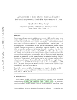 A Framework of Zero-Inflated Bayesian Negative Binomial Regression
  Models For Spatiotemporal Data