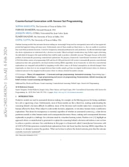 Counterfactual Generation with Answer Set Programming