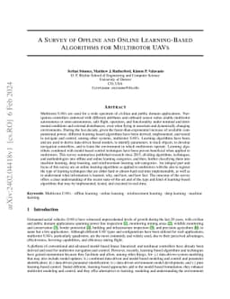 A Survey of Offline and Online Learning-Based Algorithms for Multirotor
  UAVs