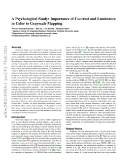 A Psychological Study: Importance of Contrast and Luminance in Color to
  Grayscale Mapping