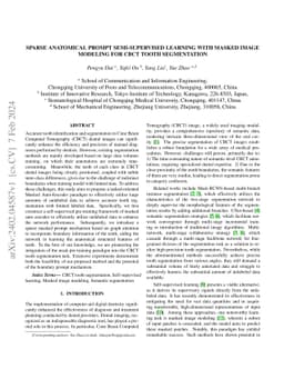 Sparse Anatomical Prompt Semi-Supervised Learning with Masked Image
  Modeling for CBCT Tooth Segmentation