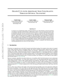 Graph Cuts with Arbitrary Size Constraints Through Optimal Transport