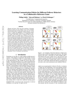 Learning Communication Policies for Different Follower Behaviors in a
  Collaborative Reference Game