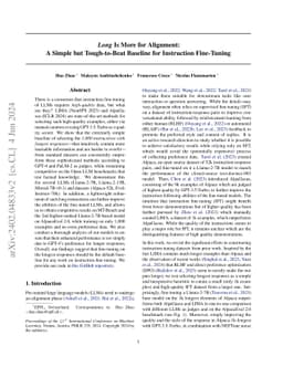 Long Is More for Alignment: A Simple but Tough-to-Beat Baseline for
  Instruction Fine-Tuning
