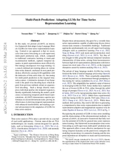 Multi-Patch Prediction: Adapting LLMs for Time Series Representation
  Learning