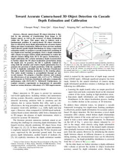 Toward Accurate Camera-based 3D Object Detection via Cascade Depth
  Estimation and Calibration