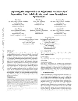 Exploring the Opportunity of Augmented Reality (AR) in Supporting Older
  Adults Explore and Learn Smartphone Applications