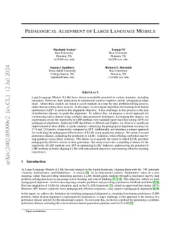Pedagogical Alignment of Large Language Models