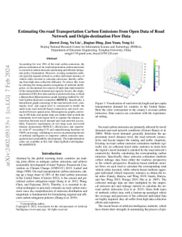 Estimating On-road Transportation Carbon Emissions from Open Data of
  Road Network and Origin-destination Flow Data