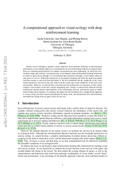 A computational approach to visual ecology with deep reinforcement
  learning