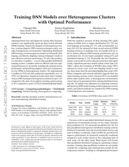 Training DNN Models over Heterogeneous Clusters with Optimal Performance