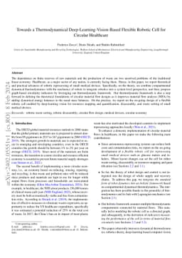 Towards a Thermodynamical Deep-Learning-Vision-Based Flexible Robotic
  Cell for Circular Healthcare