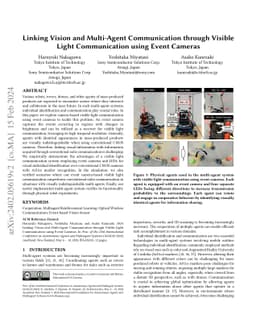 Linking Vision and Multi-Agent Communication through Visible Light
  Communication using Event Cameras